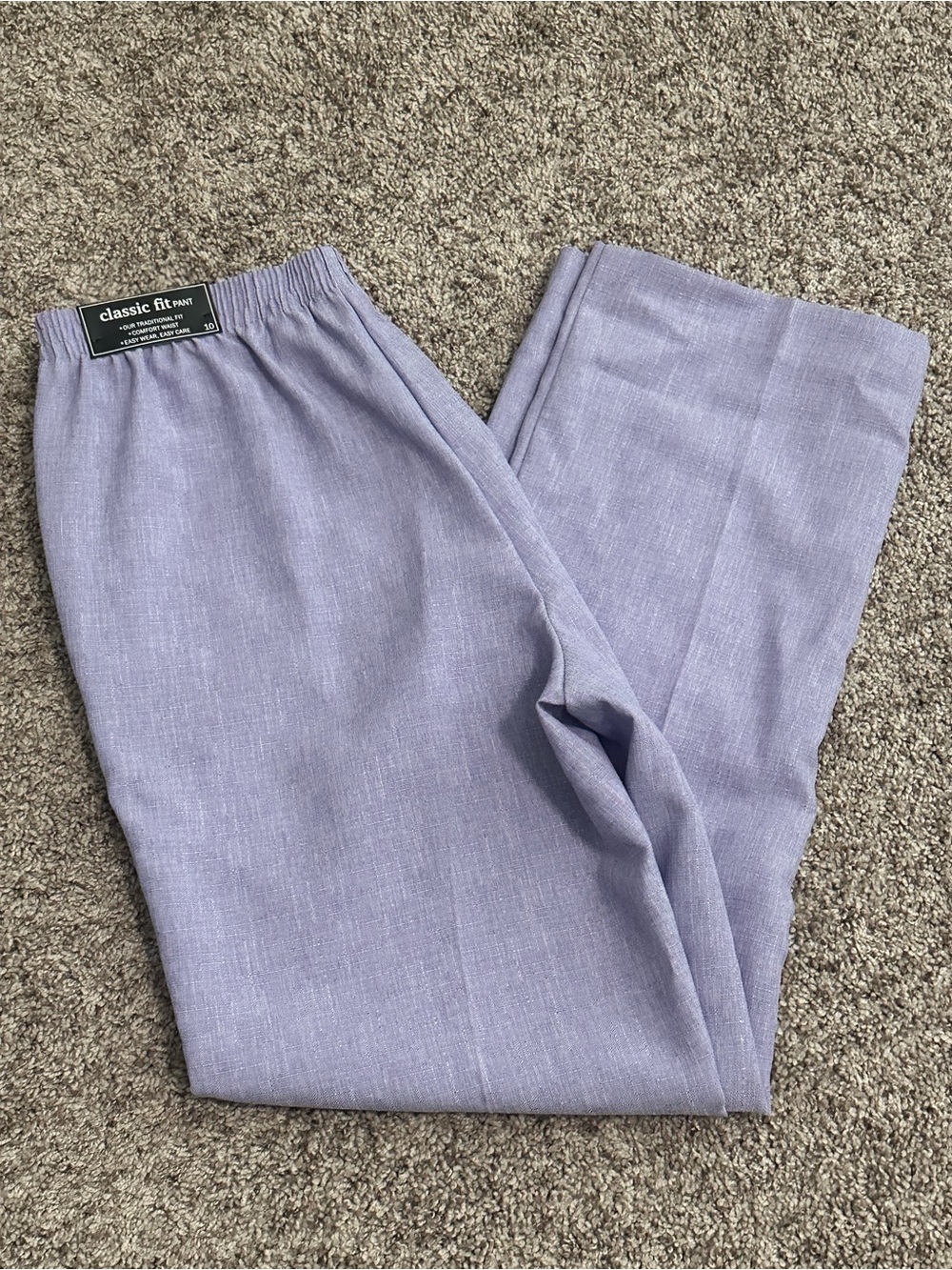 Alfred Dunner Lavender Elastic Waist Classic Fit Pants